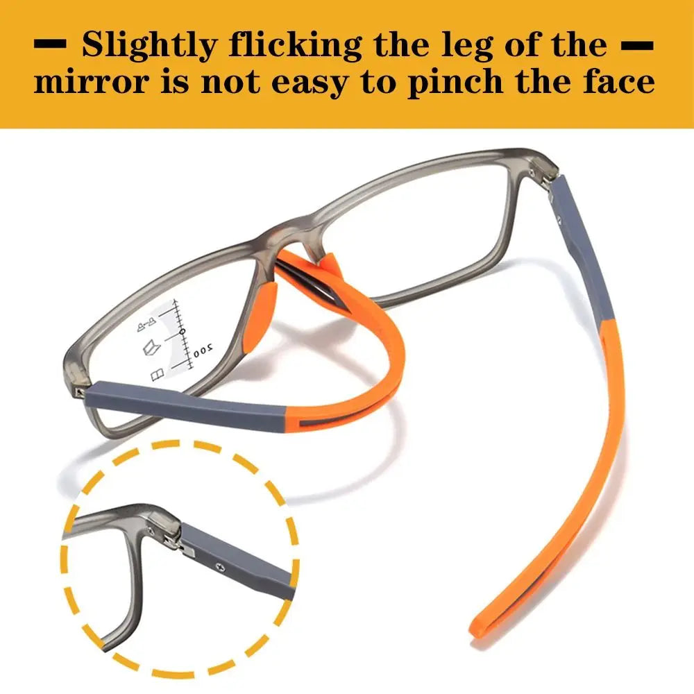 Multifocal Progressive Reading Glasses TR90 Frame Men Women Anti-blue Light Sports Eyeglasses Ultralight Bifocal Presbyopia