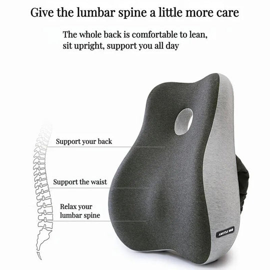 EzyFitPro™ Memory Foam Office Chair Cushion Car Seat Support Waist Pillow Massage Lumbar Orthopedic